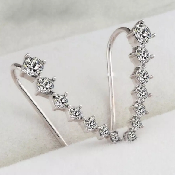 °Becky° Rhinestone Crawler Earrings - Picture 2 of 4